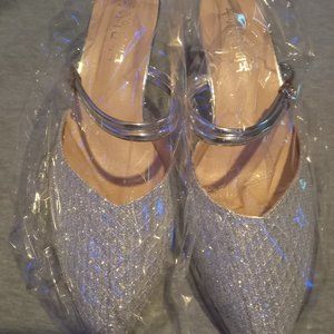 Silver wedding dress shoes